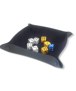 Bandeja de Dados em Couro Ecológico Azul Marinho 20x20 cm