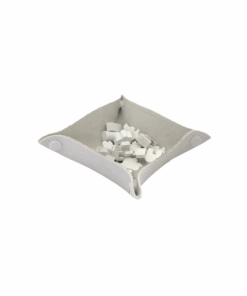 Bandeja de Peças em Couro Ecológico Branco 13x13 cm