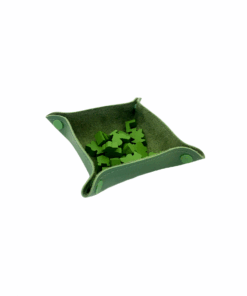 Bandeja de Peças em Couro Ecológico Verde 13x13 cm