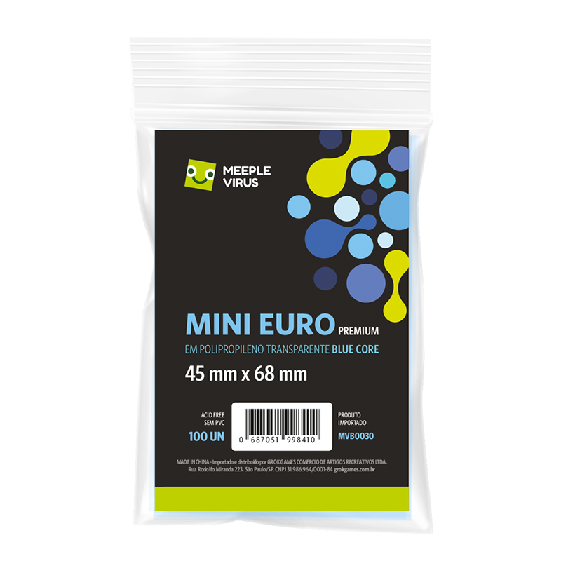 Sleeves Mini Euro Premium Blue Core (45x68mm)