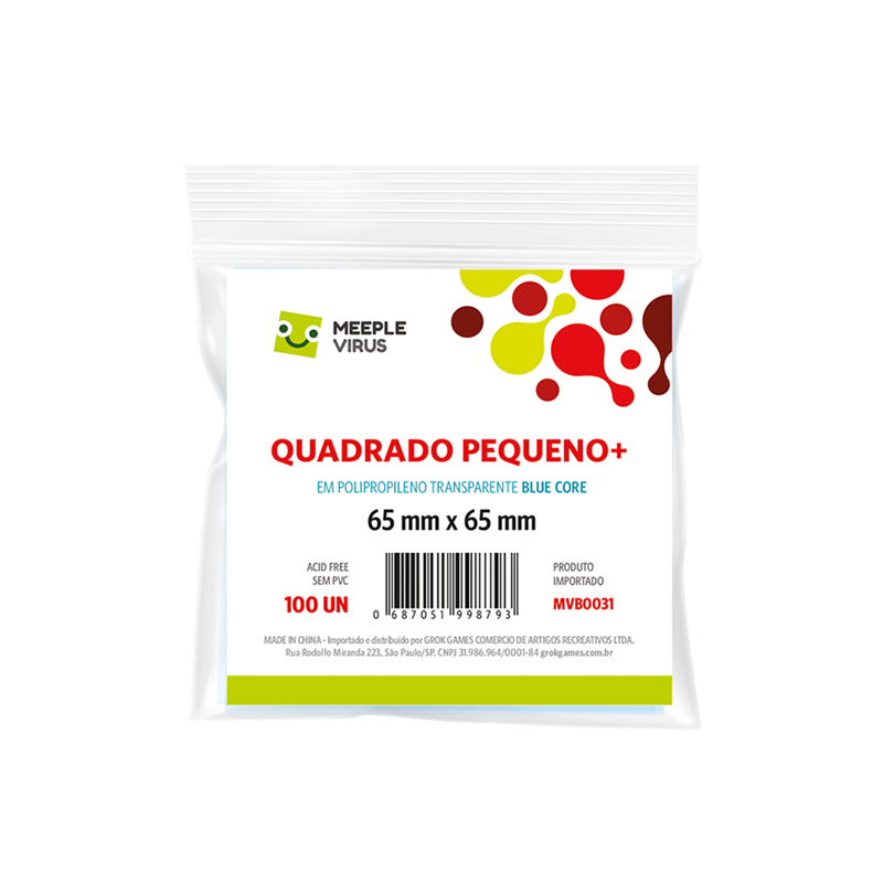 Sleeves Quadrado Pequeno + Blue Core (65x65mm)